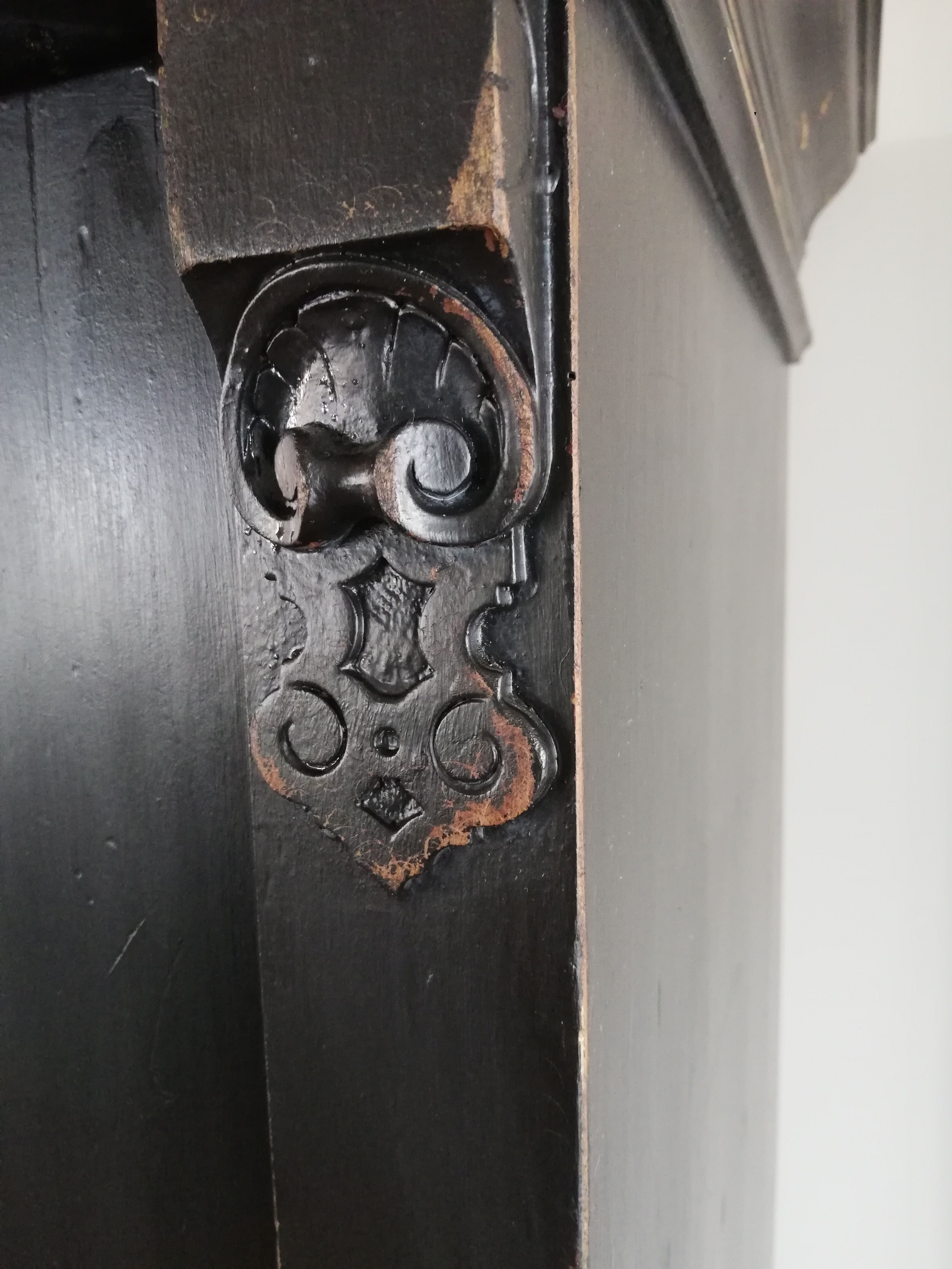 Parisian glazed wardrobe, Vintage painted showcase library