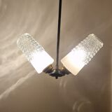 Lustre 2 feux aux verres ciselés