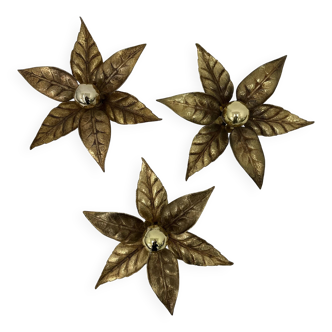Vintage flower light by Willy Daro for Massive Lighting, Belgium 1970s