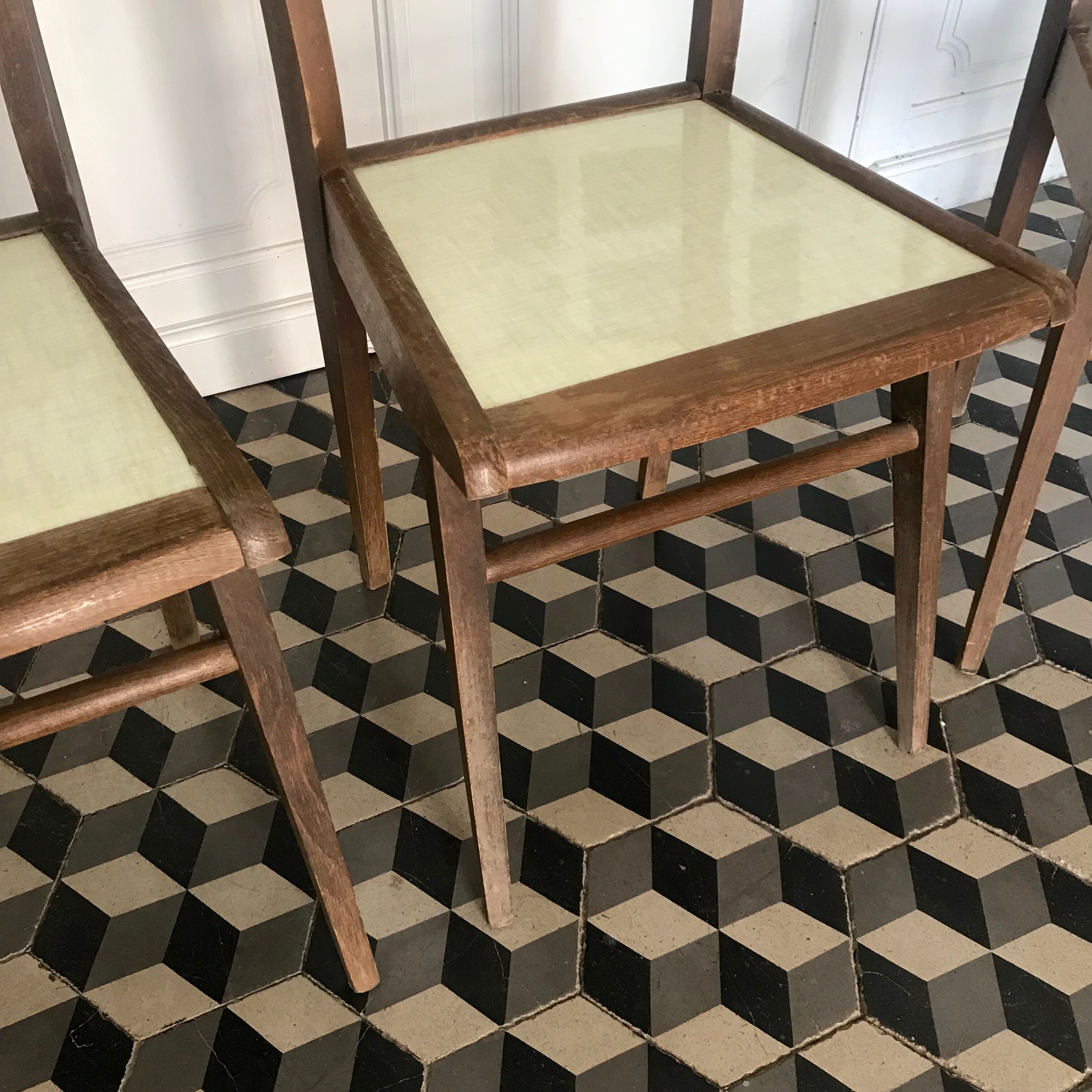 Formica chairs and wood