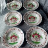 Series of 6 hollow plates digoin sarreguemines