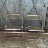 Pair of Yellow Plia Chairs Giancarlo Piretti Castelli Vintage