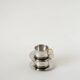 Set of double-walled stainless steel espresso cups made in Italy, 1970s design.