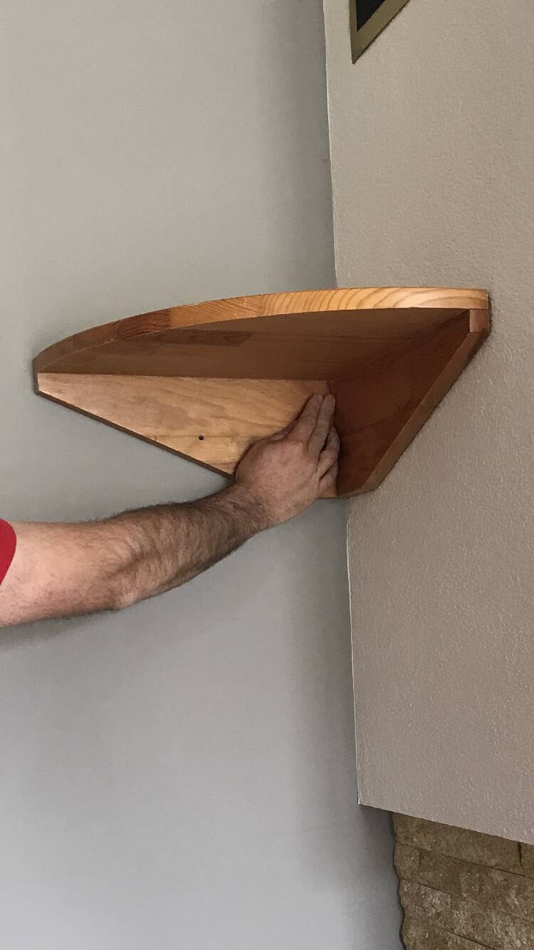 Étagère d’angle en pin à suspendre