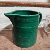 Small malachite green pitcher signed Poët Laval