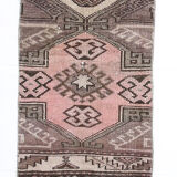 2x3 Brown & Pink Small Size Vintage Rug 52x80Cm