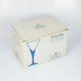 6 crystal glasses Florian Blue Light & Music by Luigi Bormioli, Italy of the 1980s