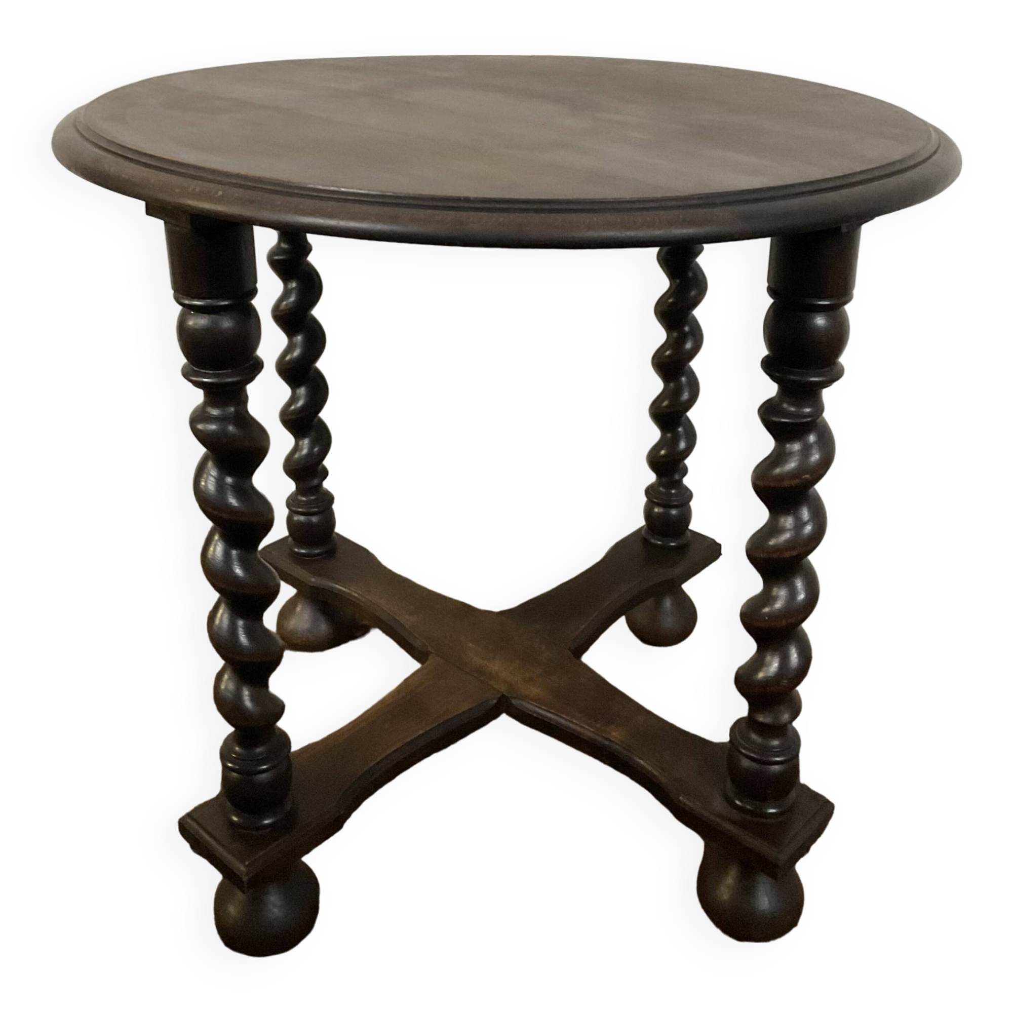 Vintage turned wood side table