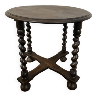 Table d’appoint vintage en bois tourné