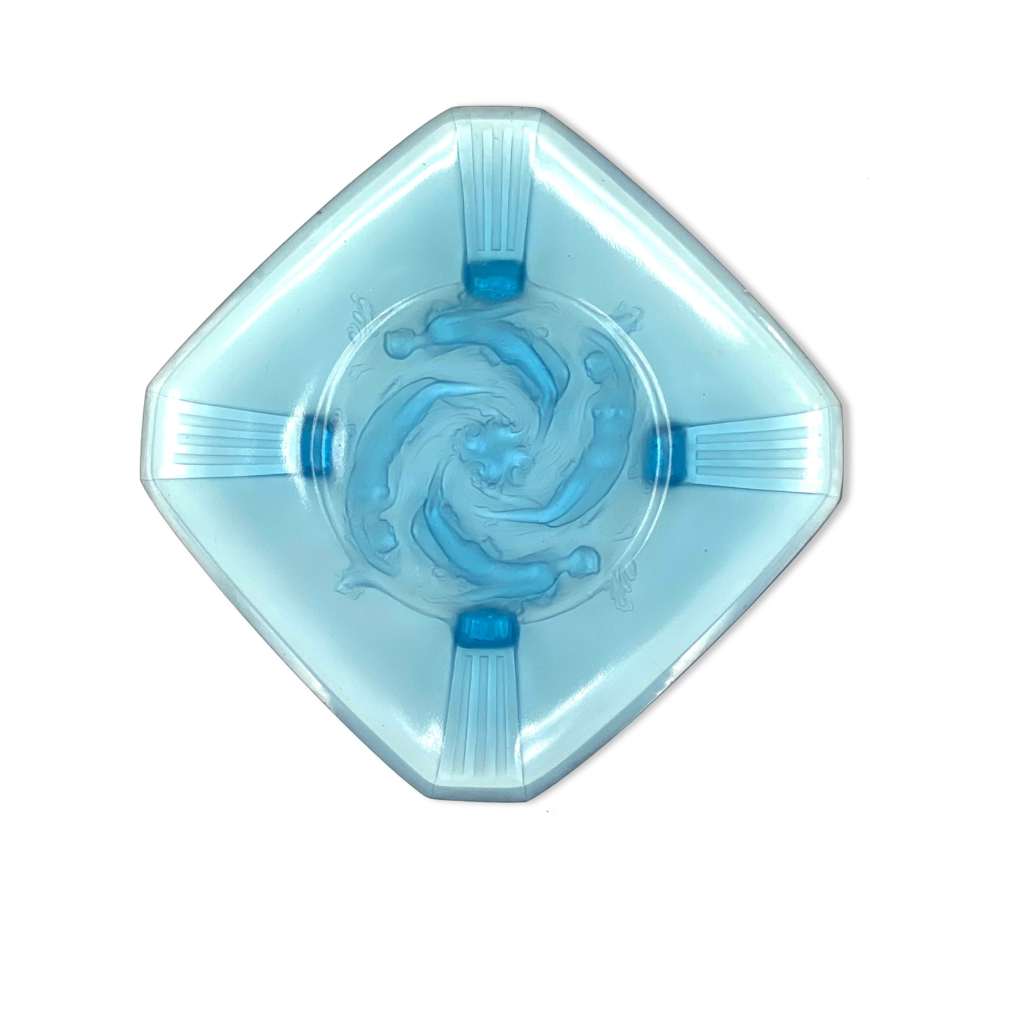 Verreries Des Hanots, 'Naiads' molded glass tray, France 1930s