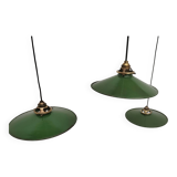 Enameled sheet metal pendant lights