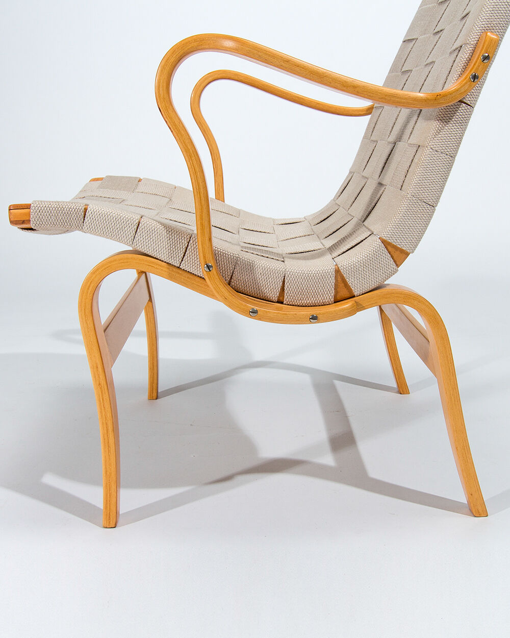 Bruno Mathsson Eva Armchairs in Beech & Linen, Mid Century Swedish Design 1960’s