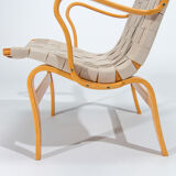 Bruno Mathsson Eva Armchairs in Beech & Linen, Mid Century Swedish Design 1960’s