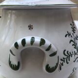 Vegetable dish or soup tureen in Moustiers earthenware signed LALLIER