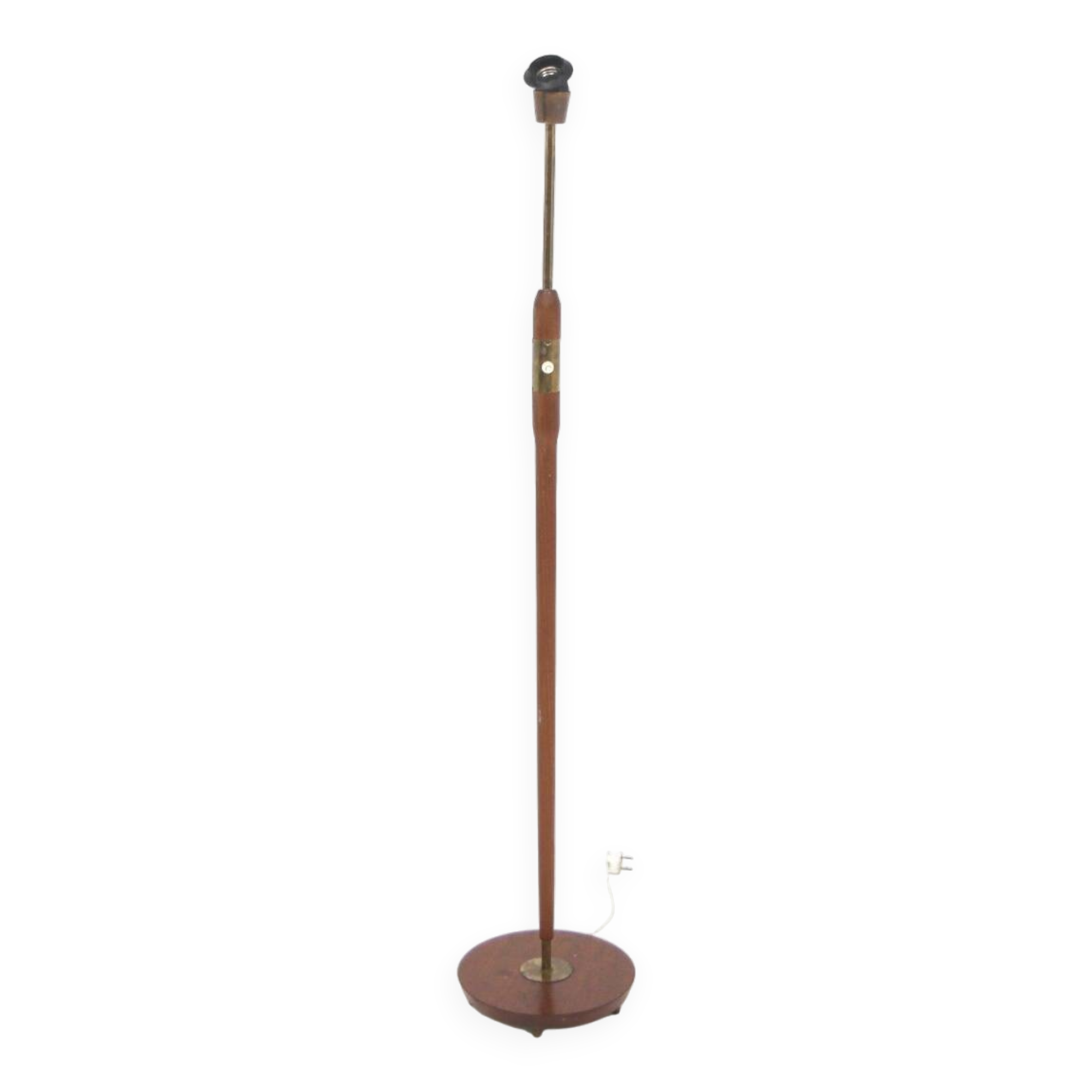 Scandinavian teak and metal floor lamp, Örebro Arbetarverkstad, Sweden, 1940