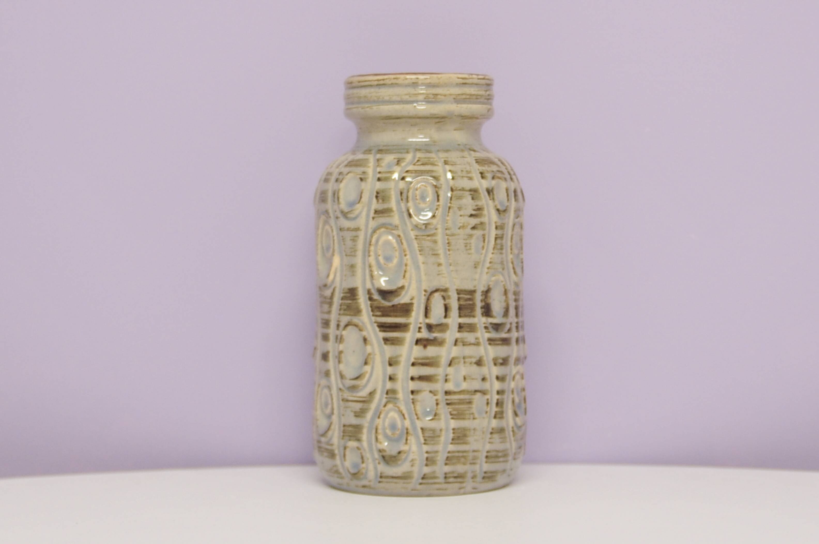 Vintage taupe west germany vase scheurich