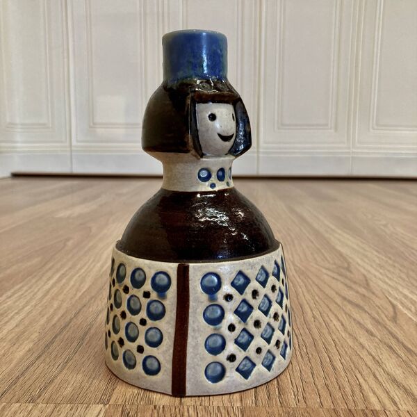 Paire de bougeoirs signature ''Design Scandinave 1950''.