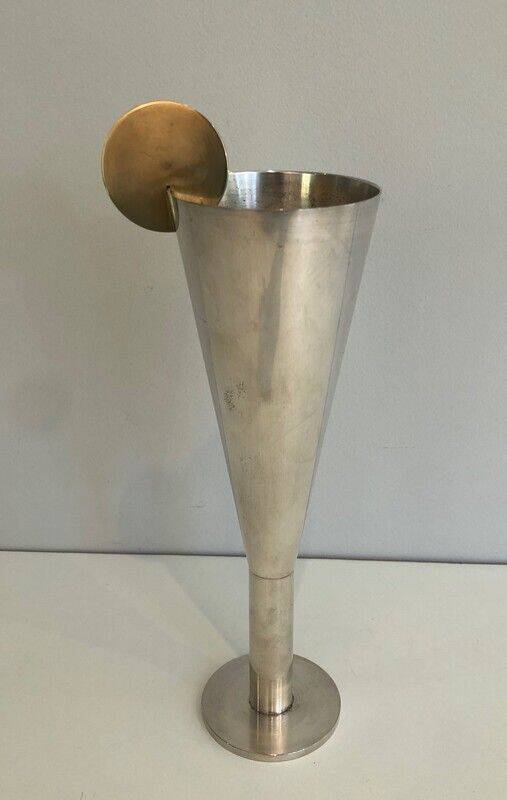 Silver-plated and brass champagne flute