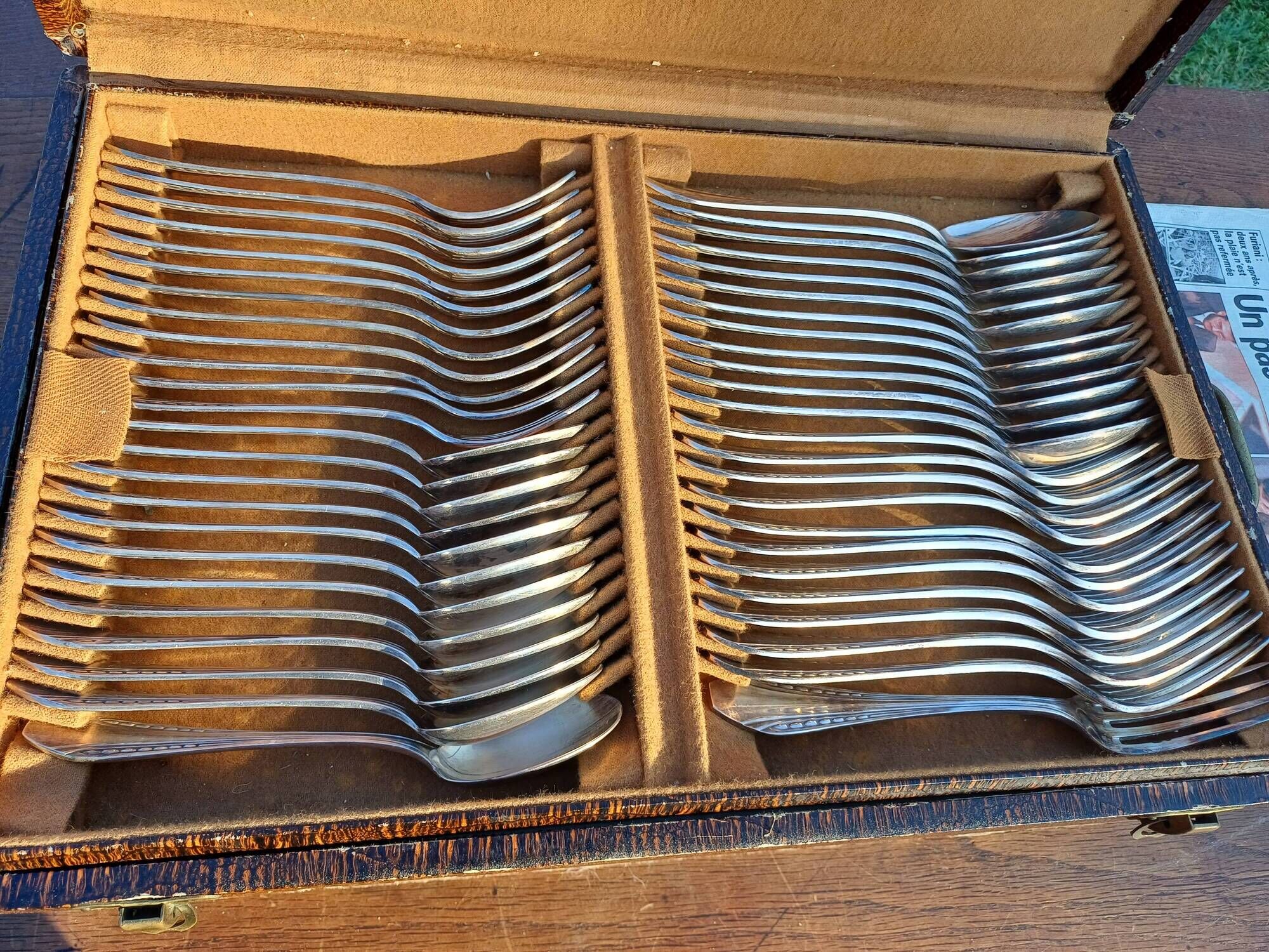Silver Metal Cutlery Set Goldsmith Cleper Paris 1902