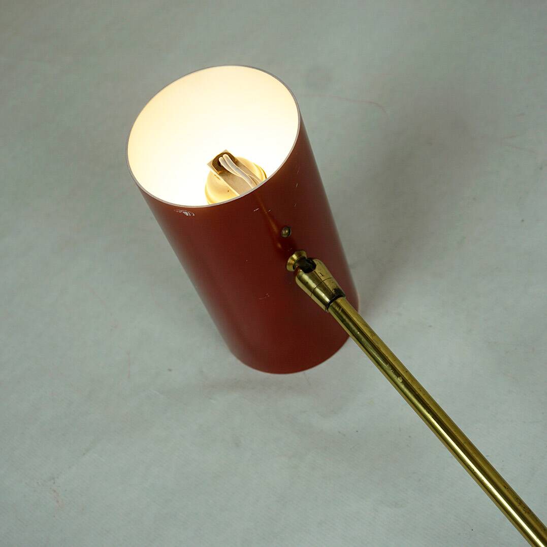 Cylindrical wall lights in Austrian red brass from the mid-century by J.T. Kalmar.