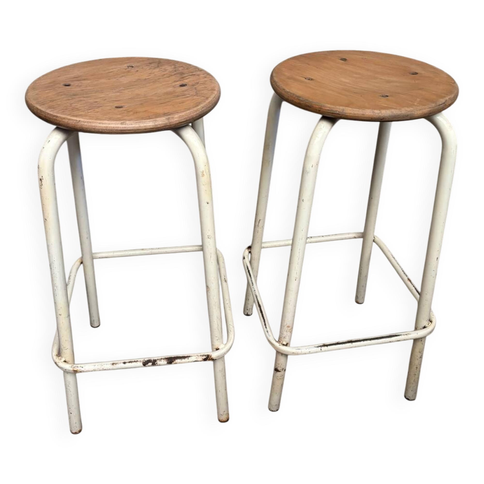Pair of workshop, bar or industrial stools