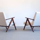 1960 model B 310 var mid century chair in ivory boucle