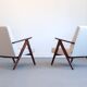 1960 model B 310 var mid century chair in ivory boucle