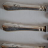 12 dessert knives old metal silver monogram