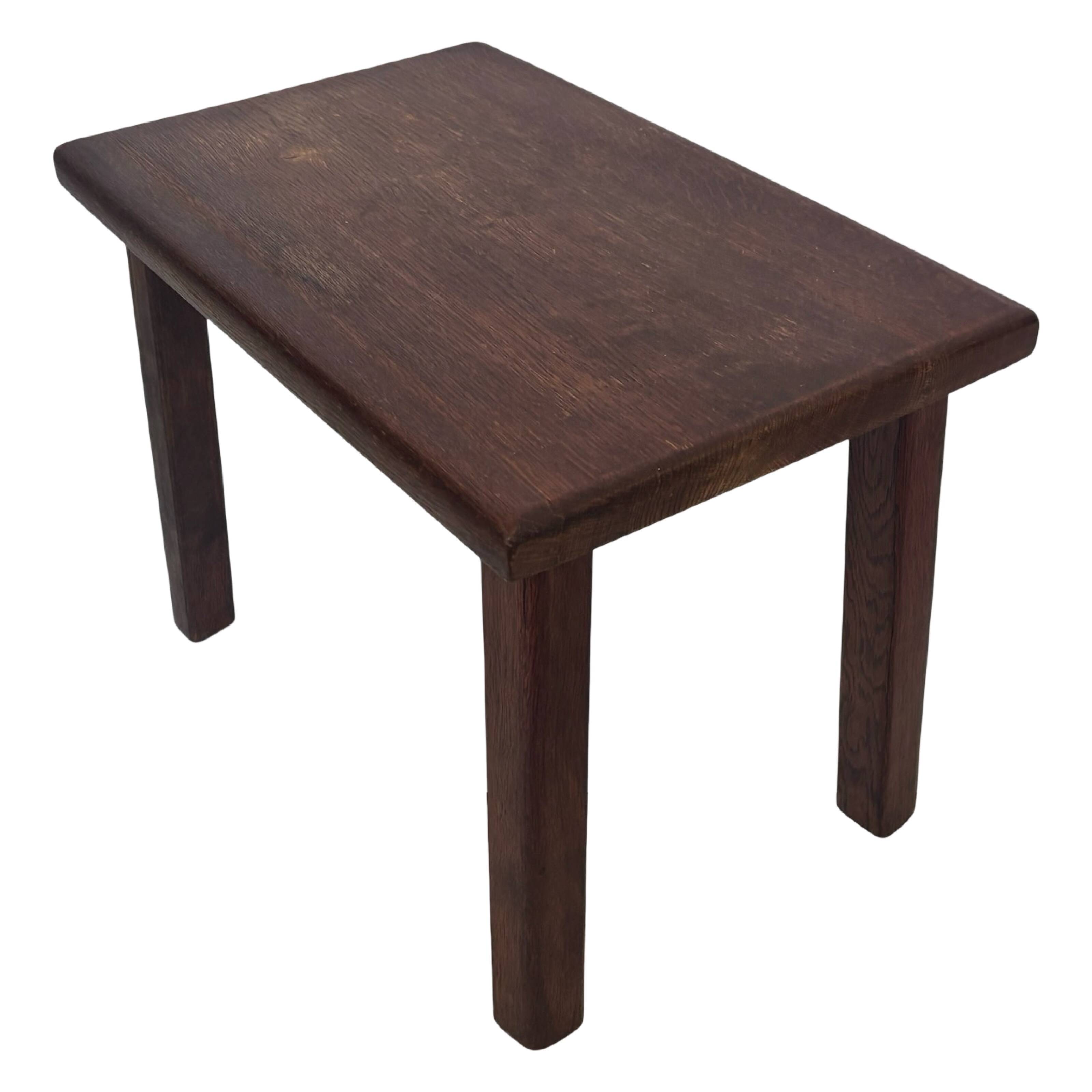 Vintage set of 3 oak side tables nesting tables from the 1970s