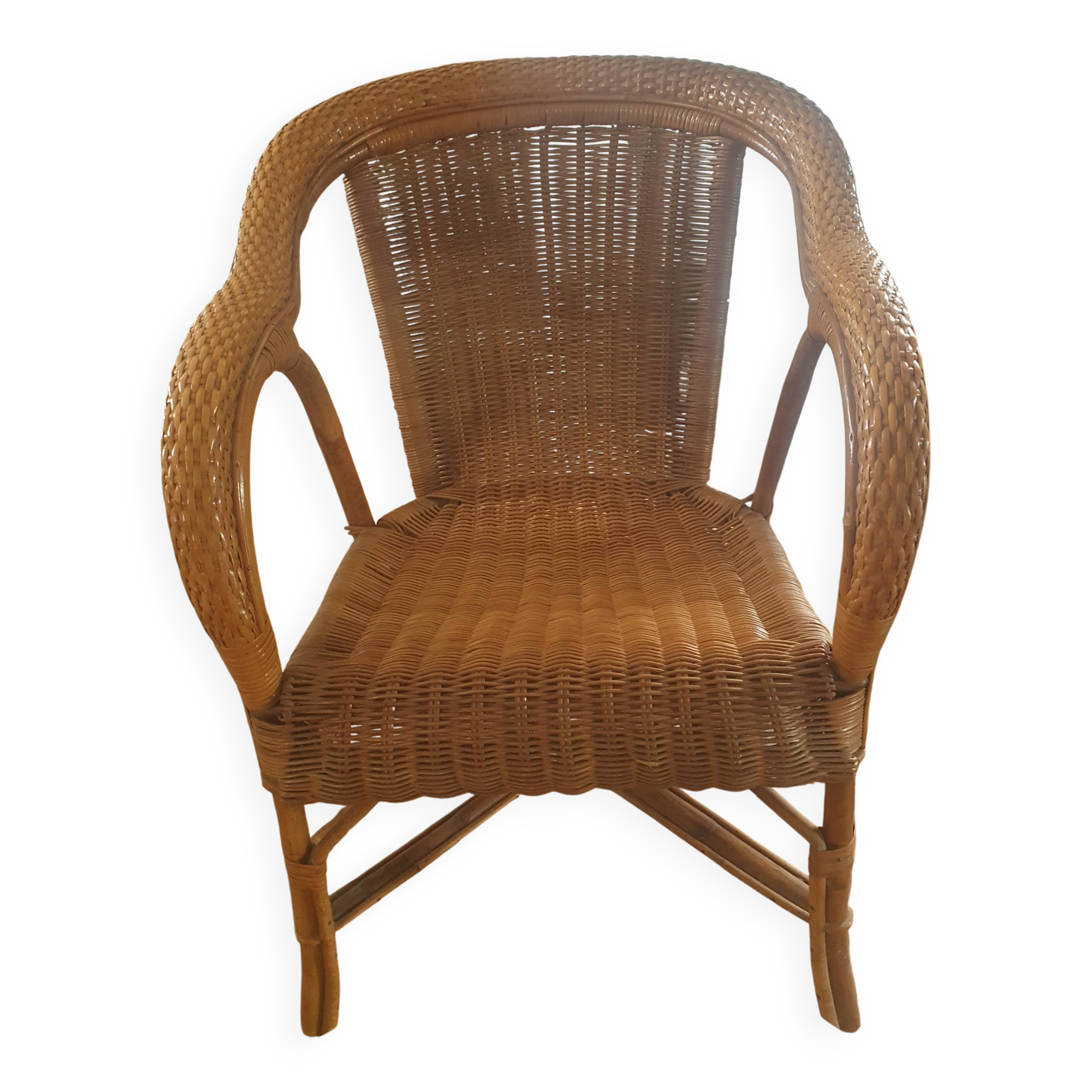 Vintage rattan chair by Belvisotti (famous Bordeaux brand)