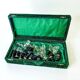 Acrylic & gilt brass chess set with marble board, Italy, 1970s