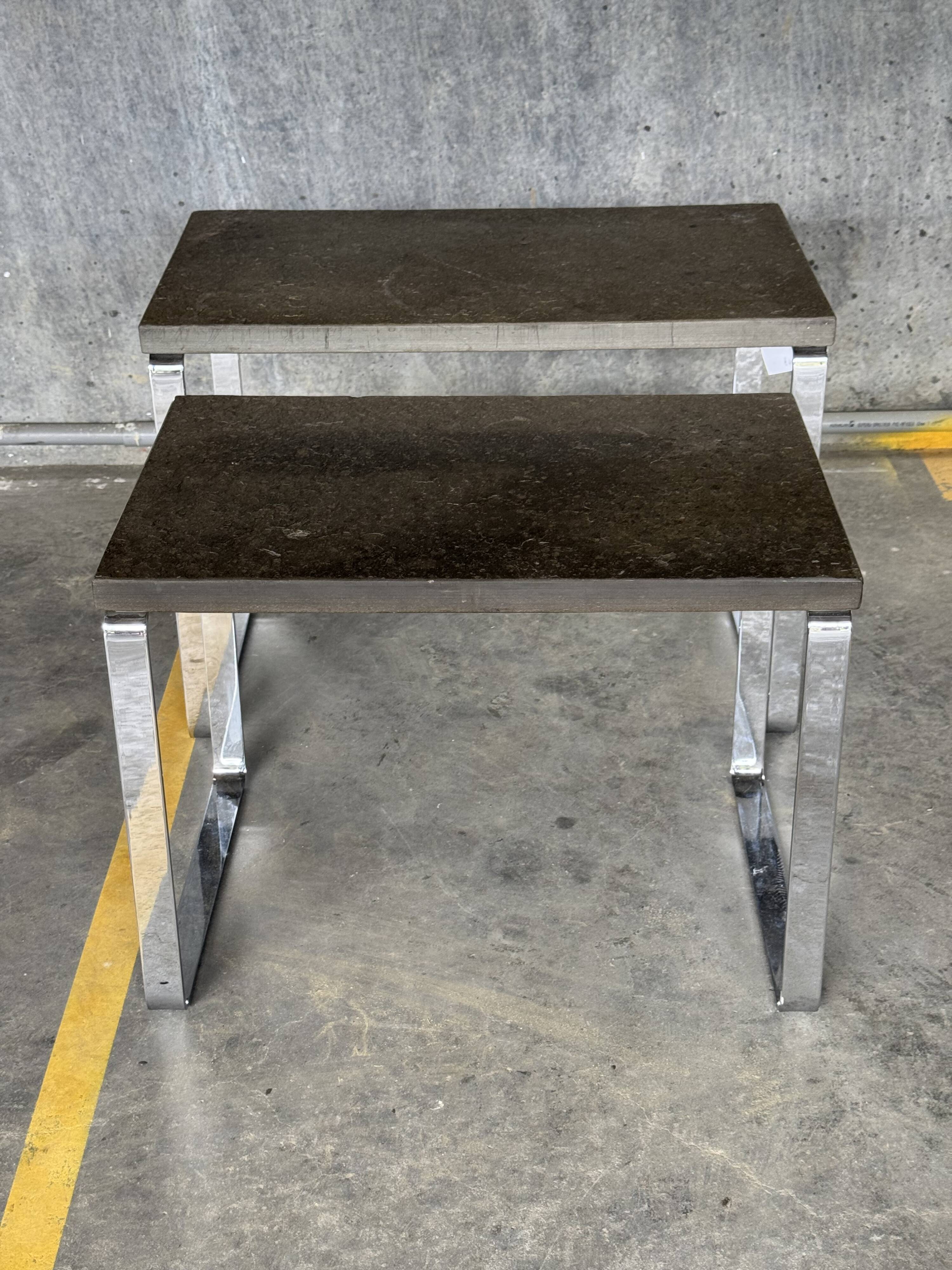Nest of Draenert Slate Stone Tables