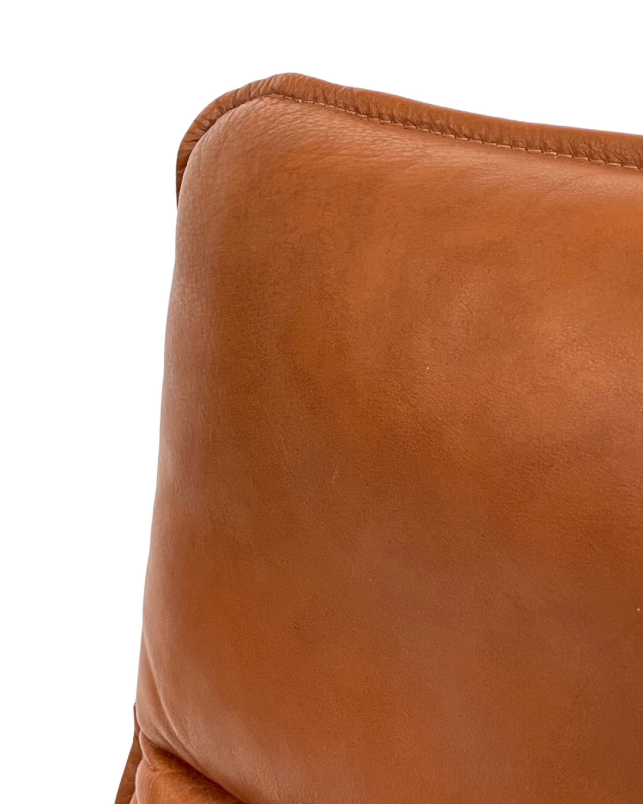 Vintage Danish armchair cognac leather by Stouby