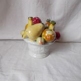 Coupe de fruits trompe l'œil en faïence