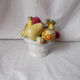 Fruit bowl trompe l'œil in earthenware