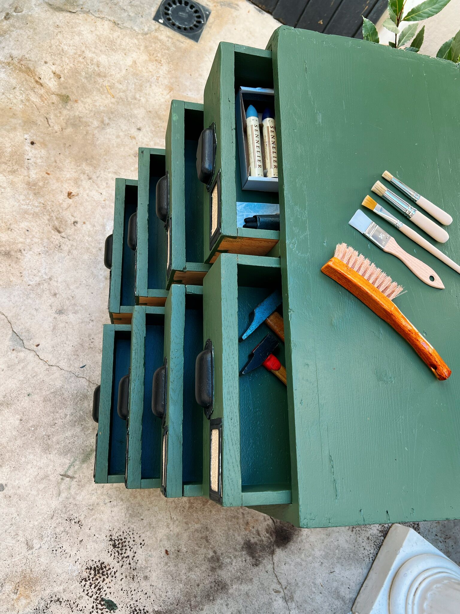 Industrial cabinet with drawers