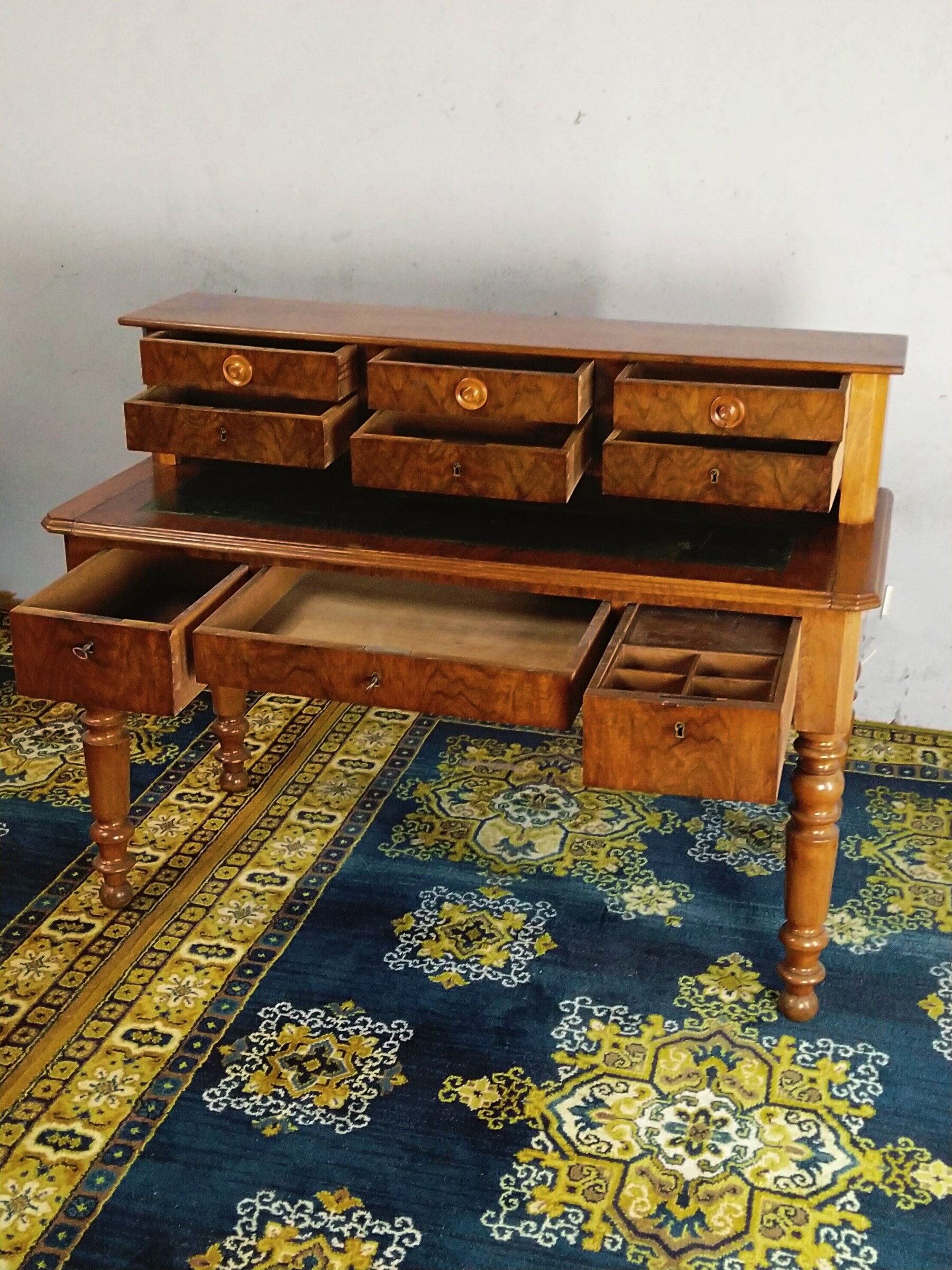 Louis Philippe desk in walnut bramble