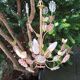 Lustre à fleur en verre années 80