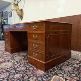 Classic English Desk with Brown Leather