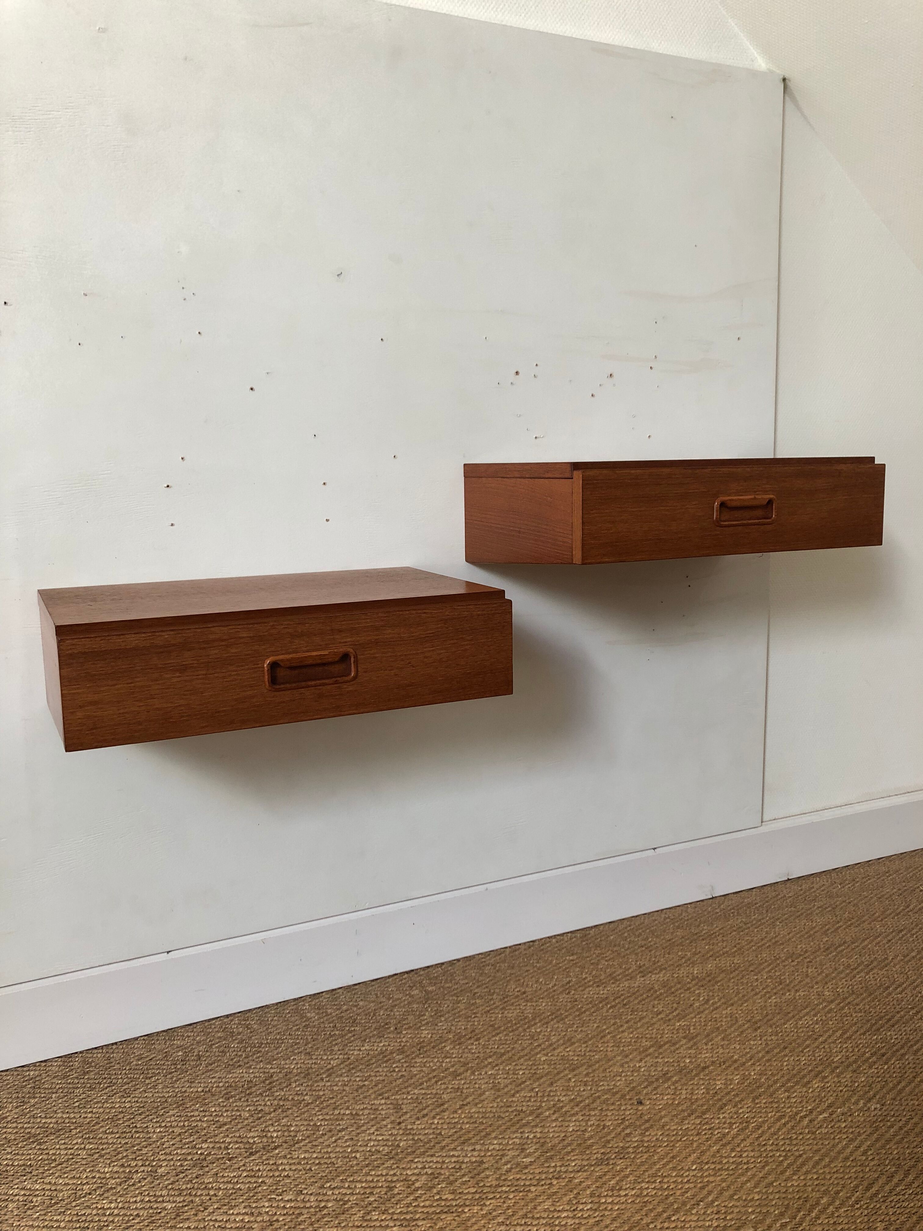 Pair of wall bedside tables