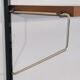 Vintage Scandinavian wall floor in teak metal and brass
