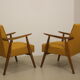 Pair of Scandinavian armchairs 1960 curved armrests. Ref Mimosa