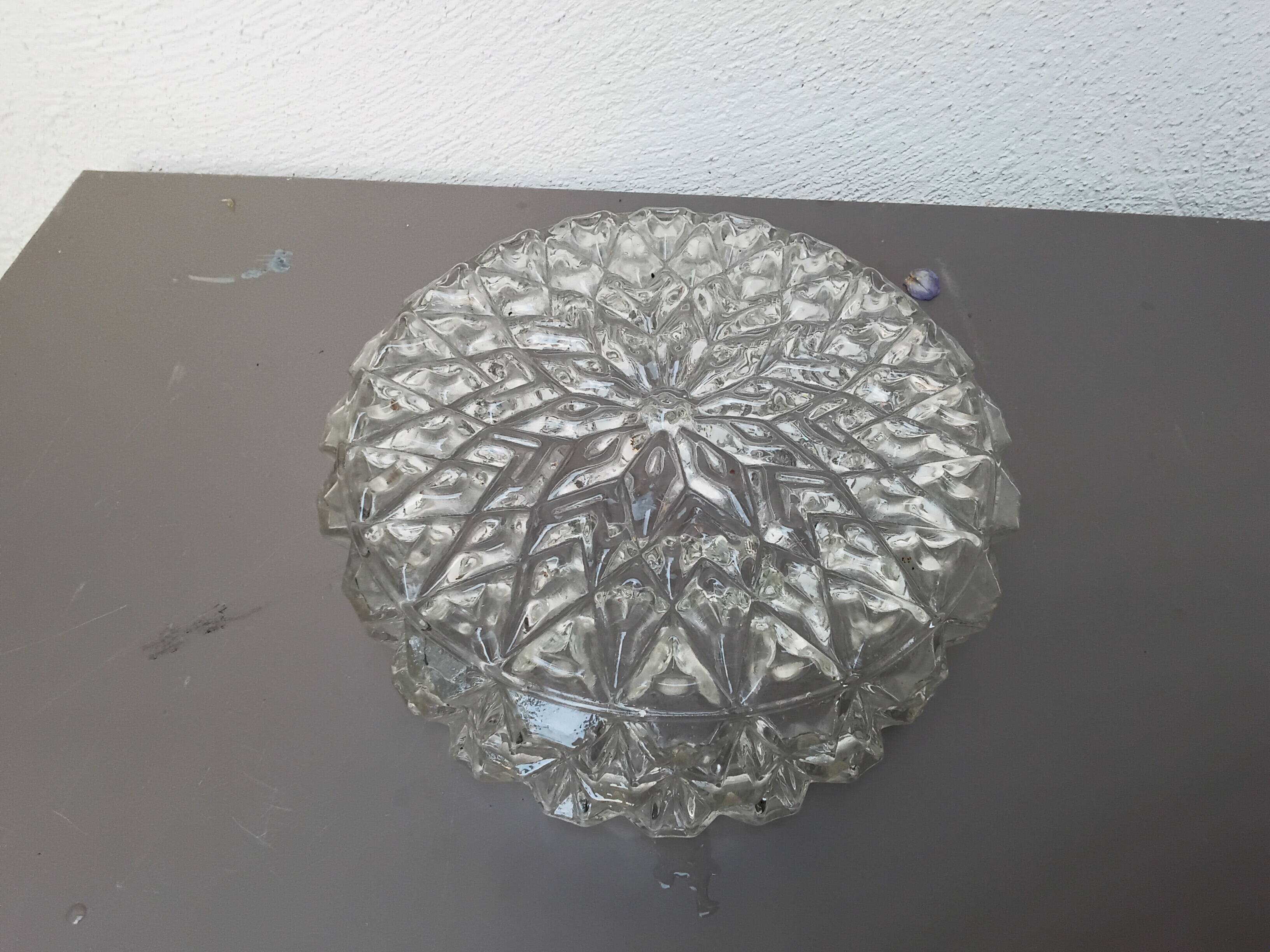 Molded glass ceiling light