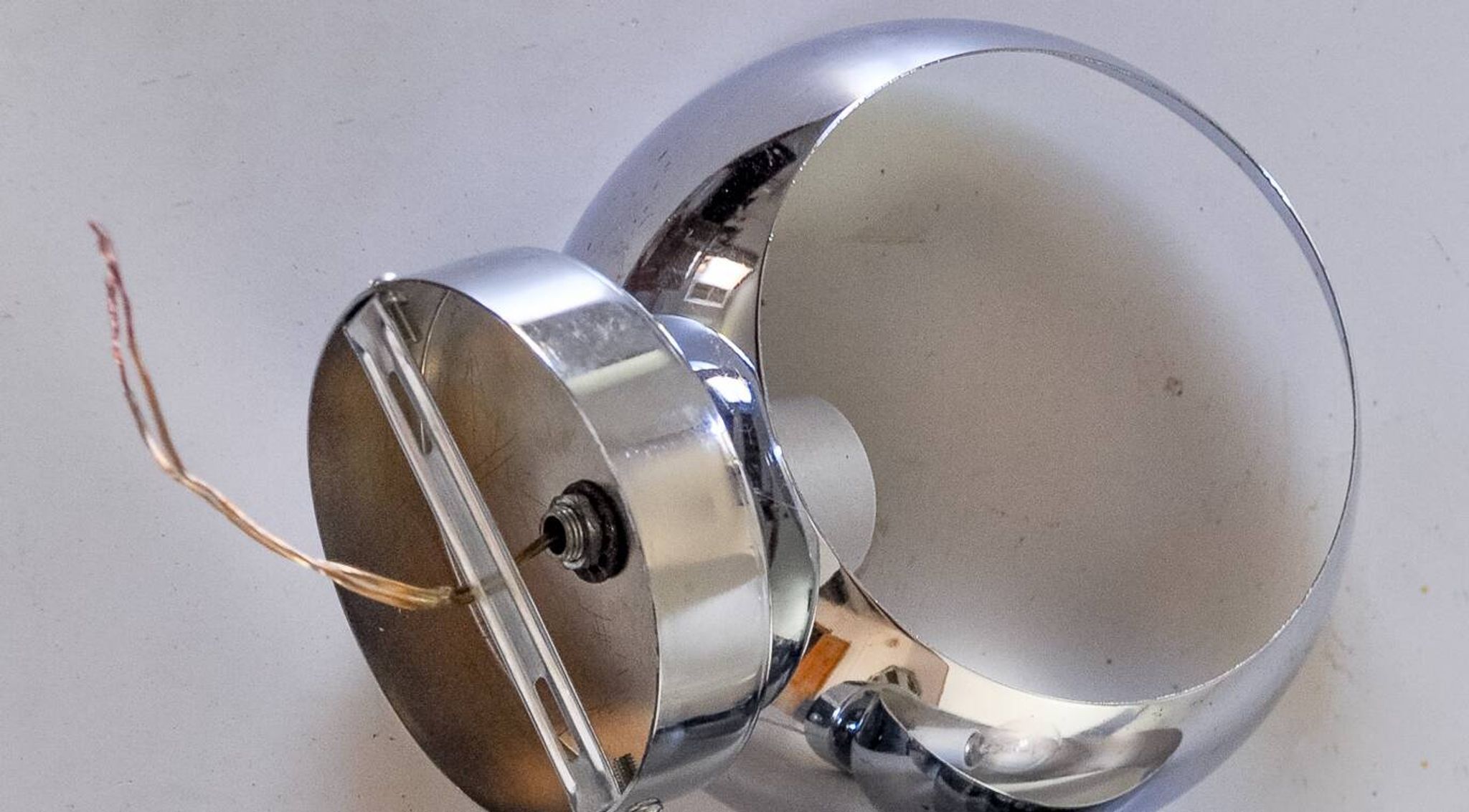 SPACE-AGE WALL LIGHT BY MARCA SL, WHITE OPALINE, SPAIN,