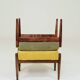 Scandinavian green/yellow corduroy stool Set of 2