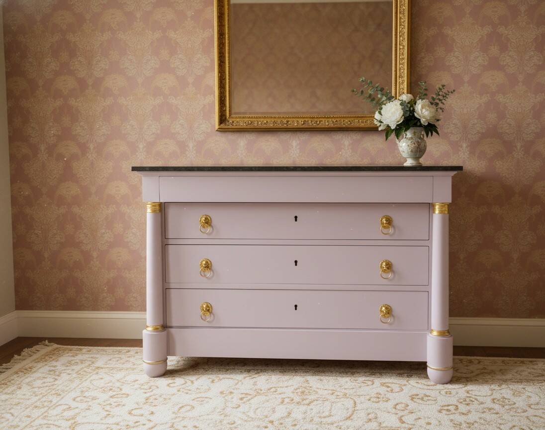 Empire style chest of drawers, 19th century, painted