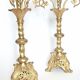 Paire de candélabres neogothique XIXe en bronze