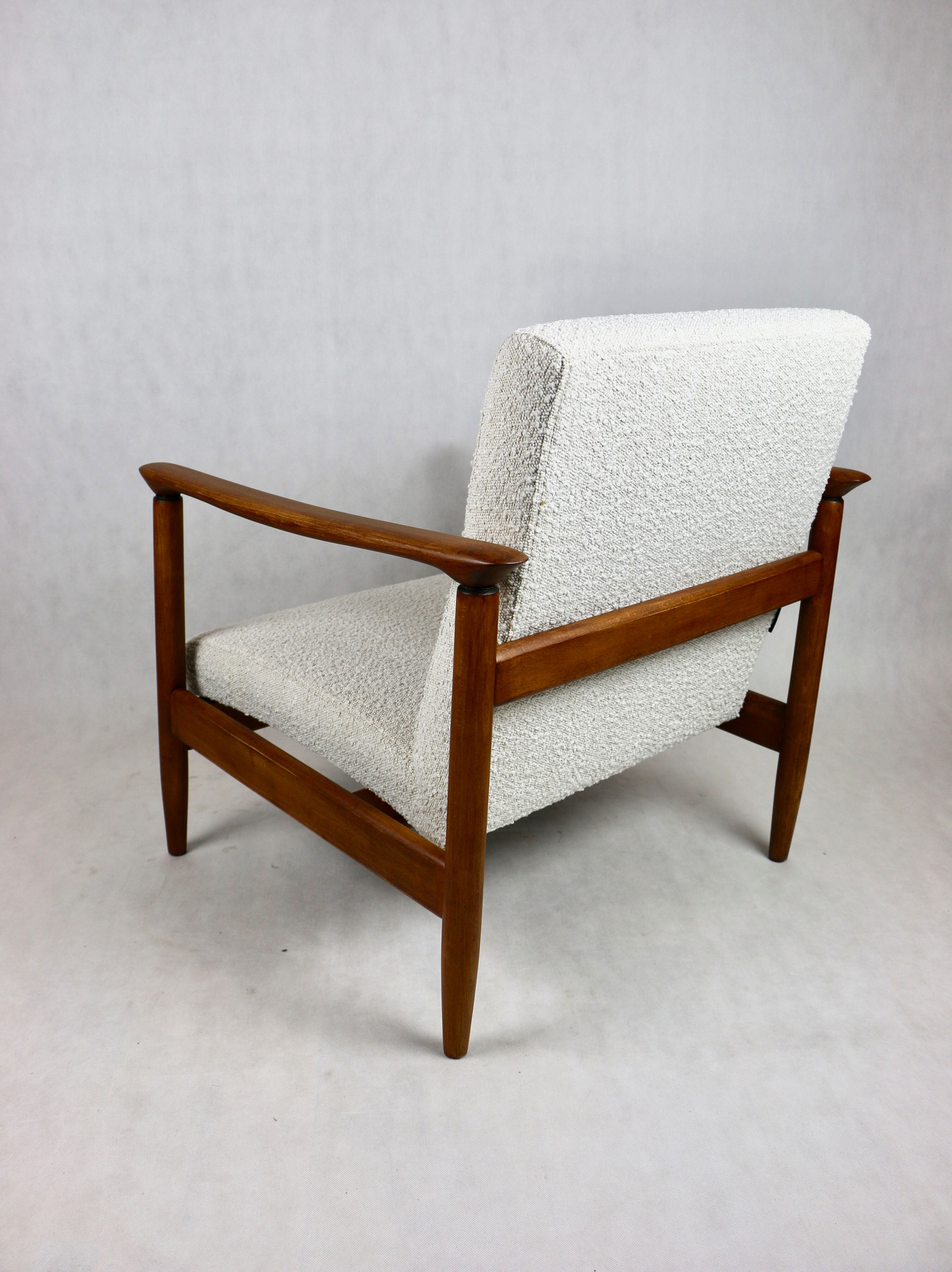 Fauteuil en laine bouclée, années 1970
