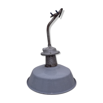 Industrial lamp in gray enameled Tole