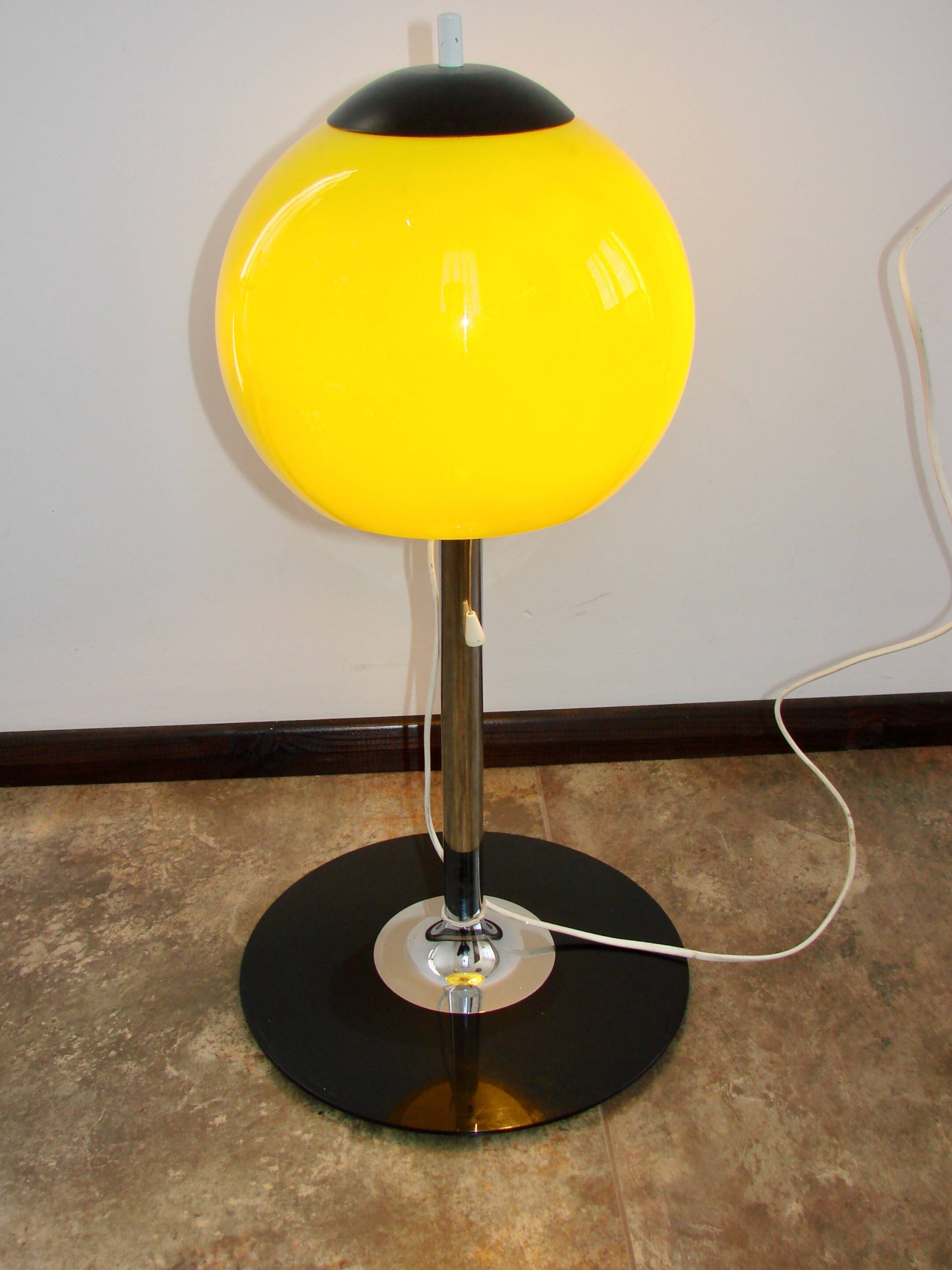 Space Age table lamp, 1970s, metal/glass/plastic, 62 cm